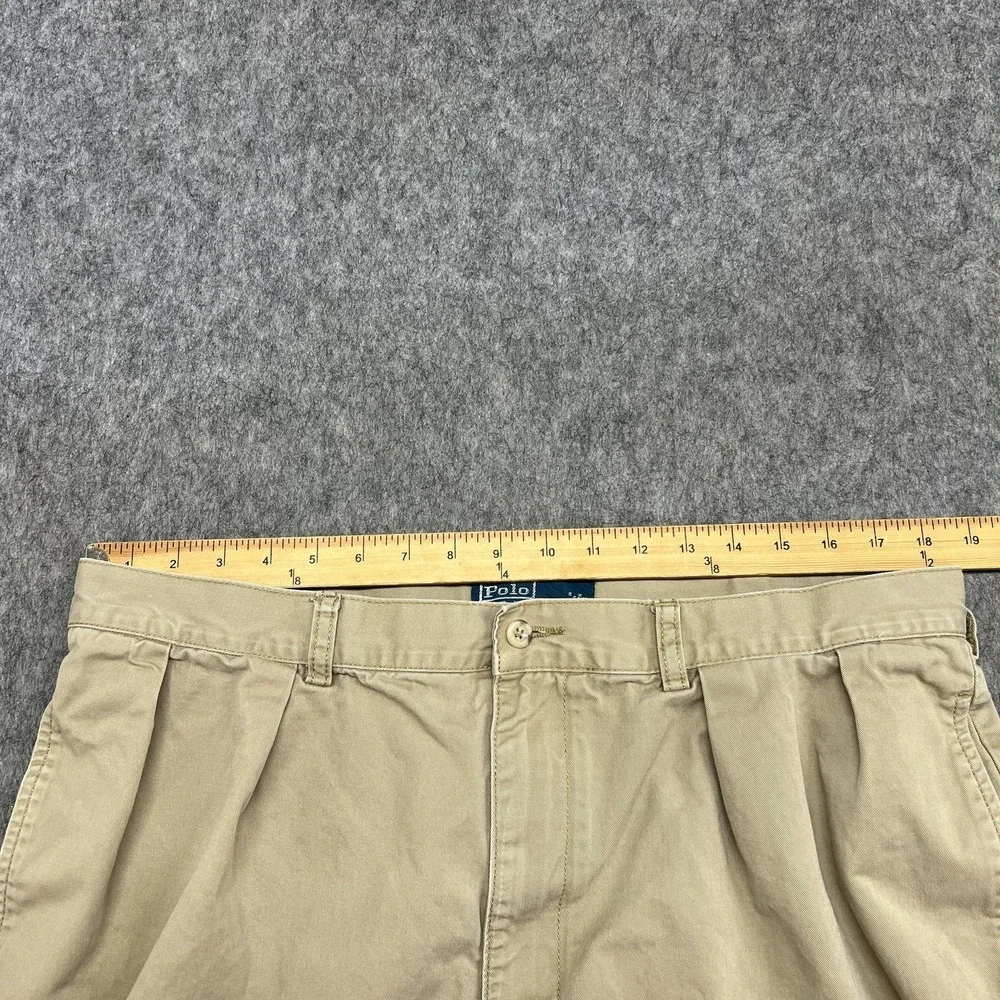 Polo‎ Ralph Lauren Shorts Mens 38 Beige Tyler Short Pleated Chino Cotton Preppy